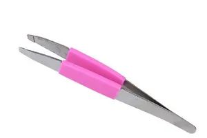 Eyebrow Tweezers Stainless Steel Slanted Edge Shape Clip Remover Hair Removal Color Silica Gel Tweezer Sidelong Style - You2right Trading Ltd Company - China