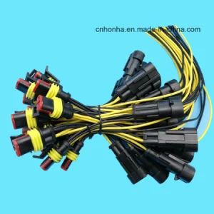 Automotive Electric 2 Pin Connector Wire Harness Car HID Power Wiring Harness - Honha Autoparts Group Co., Limited - China