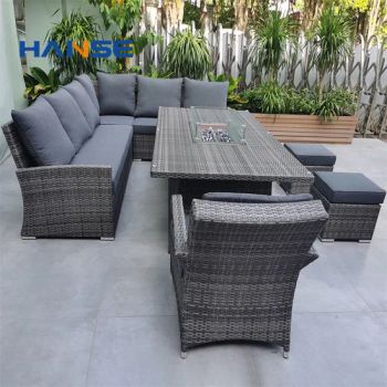Teak Table Sets Outdoor Bar Dining Teak Table Chair Patio Furniture Rattan Garden Dining Sets - Foshan Hanse Industrial Co., Ltd. - China