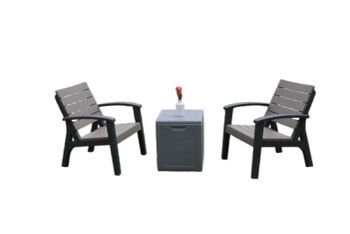 Portable Outdoor Coffee Garden Sofa Single Double Seat Options Resin PP Materials Storage Box Style Coffee Sets - Jiangsu Kargo Plastic Technology Co., Ltd. - China