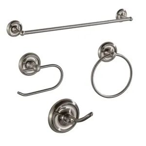 Bath Design Brushed Nickel Wall Mounted 4 Pieces Bath Hardware Set - Wenzhou Baogeli Sanitary Wares Co., Ltd. - China