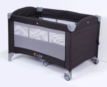 Playpen Cot Black Grey Lift Safety Guard Kids' Cribs Baby Bed - Ningbo Happy Island Baby Products Co., Ltd. - China