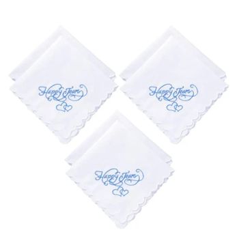 Embroidered Wedding Handkerchiefs Happy Tears Handkerchiefs with Scallop Lace Edges for Wedding Day - Texpro Co., Ltd. - China