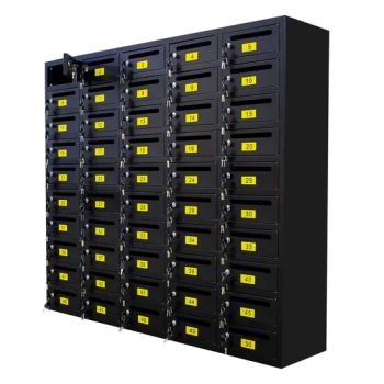 Metal Mailbox 50 Doors Black Outdoor Standing Parcel Letter Box with Lock Weatherproof for Apartment Villa Hotel - Luoyang Orpheus Industrial Limited Company - China