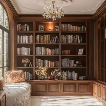 Customized Library Furniture Storage Bookshelf Cabinet Living Room Luxury Wooden Bookcases - Chongqing Yixinmao Industry and Trade Co., LTD - China