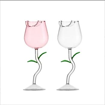 Fashioned Flower Shape Cocktail Goblet Stemmed Champagne Flutes Charming Rose Wine Glasses - Changsha Yee Win Company Ltd. - China