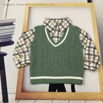 Two Pieces of Knitted Garments Children Patchwork Sweater Size S Gender Boy Type Jacket HS Code 5145 Age 2-6 Years Season - Guangzhou Tianyue Garment Trade Co., Ltd - China