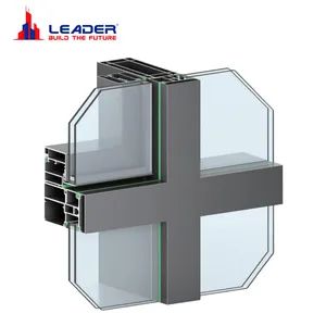 Supply Aluminum Alloy Exposed Frame Curtain Wall System, Stick Built Design with EPDM Seal - Foshan Leader Building Materials Co., Ltd - China