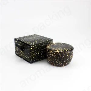 Yellow U Shape Tin Candle Jar Holder with Paper Box Logo OEM Color Black Size Medium Origin China Style Fashion Shape - Shenzhen Bright Glassware Co., Ltd. - China