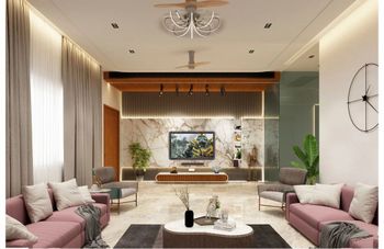 Living Room Interior Experience Duration Over 5 Years Design Service Coverage Pan India Software Used Revit, Lumion, - Akshar Construction - India