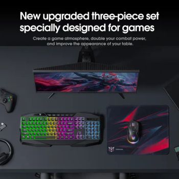 Onikuma Tz3006 3 in 1 Combo Include G22 USB 105 Keys Gaming Keyboard USB Gaming Mousedpi3600 and Mouse Pad - 4.9/5 - China