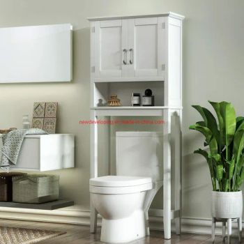 Toilet Rack with Inner Adjustable Shelf and Open Storage Shelf, White - New Developing Home Products Co., Ltd. - China