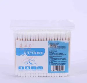 100PCS Double Head Bamboo Sticks Cotton Swab Companies HS Code 56012100 Trademark OEM/ODM Origin Hubei China Specification Customized - AIJIE COTTON SWAB LTD. - China