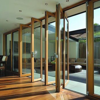 Modern Aluminium Folding Bifold Door Veranda Partition Residential Glass Accordion Doors - Rongjiu (shenyang) Import and Export Trading Co., LTD - China