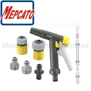 Muti-Functional Manual Plastic Pressure Garden Cleaning Watering Irrigation Spray Gun Set with Hose Connector - Mepcato Machinery Limited - China