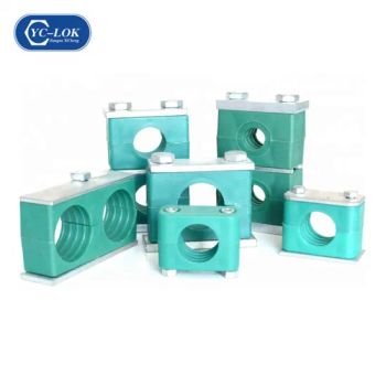 Heavy Light Hydraulic Plastic Pipe Clamps PVC Single Double Hole Tube Clamp with Bolts and Welding Plates - Jiangsu YiCheng Fluid Equipment Co., Ltd. - China