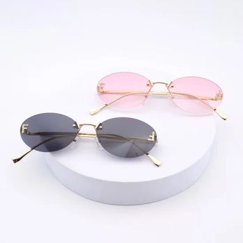 2026 Hot Selling Retro Frameless Oval Reissue Sunglasses F-Shaped Polarized Lenses Fashion Sunglasses Sports Sunglasses Polarized Sunglasses - Putian Qiangju Department Store - China