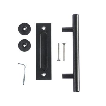 Wholesale Carbon Steel Sliding Barn Door Handle Sliding Wooden Doors Hardware Black Sliding Closet Gate Cabinet Closet Door for Hotel Home and Office - Hangzhou Jiansen Hardware Co., Ltd. - China