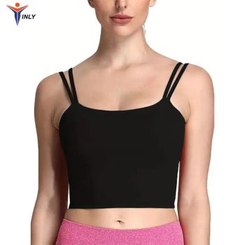 Women's Twist Back Sports Vest Wear Workout Sports Wear Gym Fitness Padded Backless Yoga Sport Bra - Guangzhou Inly Sporting Goods Co., Ltd. - China