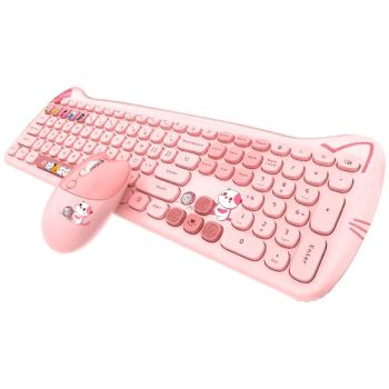 Colorful Female Wireless Keyboard Official 2 in 1 Gaming Keyboard Mouse Set Keyboard Mouse Combos - 4.9/5 - China