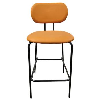 Elegant Orange High Bar Upholstered Dining Chairs Metal Legs Chairs - Qingdao Welhome Co., Ltd. - China