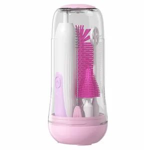 Customized Baby Feeding Nipple Mini Cleaning Agent Silicone Bottle Brush Cleaning Brush Silicone UV Cleaning Brush - Market Union Co. Ltd. - China