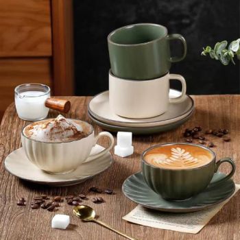Nordic Ceramic Expresso Mug Porcelain Latte Coffee Tea Cups and Saucers Sets - Market Union Co. Ltd. - China