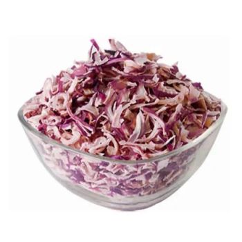 Dehydrated Red Onion Flakes (Premium Grade) Form FLAKES Grade PREMIUM Max. Moisture (%) 5 Place of Origin INDIA Color Deep Red-purple - Buddha Overseas - India