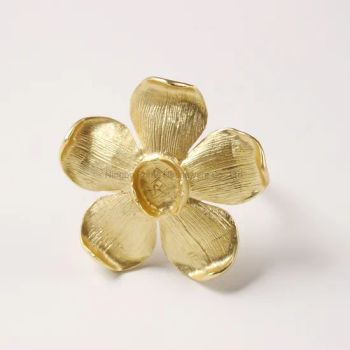 Golden Flower Napkin Rings for Amazon Supply Flower Napkin Ring for Spring Season Decoration - Ningbo Prime Houseware Co., Ltd. - China
