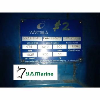 WARTSILA 6L20 COMPLETE ENGINE, For Marine, Multi Cylinder Fuel Type Hfo Engine Kw 1200 Engine Hz 60/50 Year Of Mfg 2013 Engine Rpm - YA Marine - India