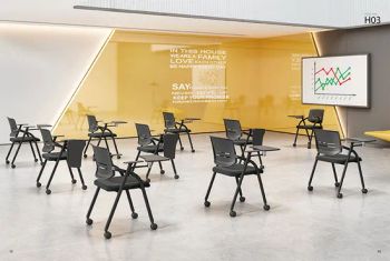School Furniture Folding Plastic Classroom Study Foldable Conference Chairs Student Lecture Training Chair with Writing Pad Tablet - Foshan Boke Furniture Co.,LTD. - China
