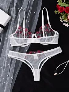 2022 New Arrivals Ensemble Erotic Night Wear Lenceria Lace Hot Lingeries Femme Women Embroidery Lace Bra Sexy Lingerie Set - Foshan Casland Garments Co., Ltd. - China