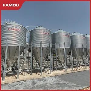 Famou Poultry Farm Equipment Components Anti-Slip Galvanized Steel 5000 Mt Grain Silo for Automatic Feed System - Qingdao Famou Machinery Co., Ltd. - China