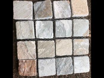 Outdoor/Alfresco Landscaping Paving Stone Natural Quartz/Quartzite Brick Pavers Cobblestone on/with/Mesh - Shenzhen Chiva Industry Co., Ltd. - China