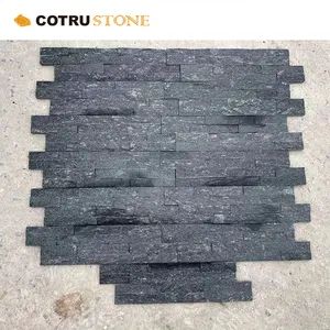 Exterior Natural Black Quartzite Culture Stone Veneer Wall Cladding Natural Slate Flexible Slate - Xiamen Cotrustone Imp. & Exp. Co., Ltd. - China