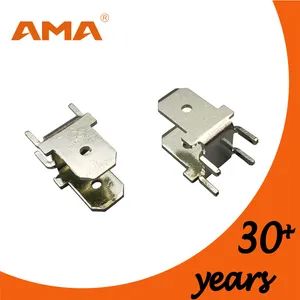 Faston Male Tab 6.30mm Width 0.80mm Thckness U Type 4pin-Solder PCB Terminal - Zhejiang Ama&Hien Technology Co., Ltd. - China