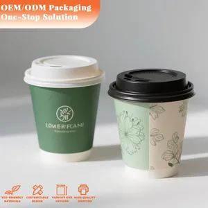 Custom Printed Recyclable Takeaway Hot Drinking Packaging Kraft Paper Disposable Cup with Logo - EVER GREATER IMP. & EXP. CO., LIMITED - China
