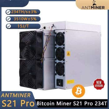 US New Bitmain Antminer S21 Pro 234T 3510W Bitcoin BTC ASIC Miner Ready Stock from Global Logistics LLC US New Bitmain Antminer S21 Pro 234T 3510W Bitcoin BTC ASIC Miner Ready Stock - Global Logistics LLC - United States