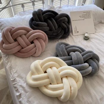 Decorative Throw Pillows with Soft Plush Decor Knot Pillow Ball Decorative Cushion for Bed Living Room - Shaoxing City Xinlan Textile CO., LTD. - China