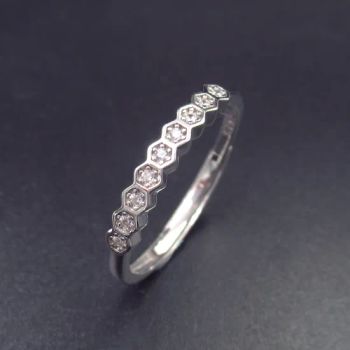Romantic Cubic Zirconia Pentagon Shaped Evening Party Ring with Sterling Silver Jewelry - Shenzhen Chenqi Limited - China