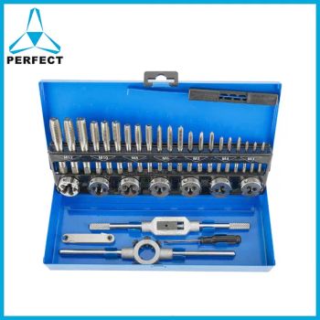 Perfect PFT1000 M3-12 HSS Tap Die Set 15D Bright Finished 1Y Sizes M3-12 Model NO. PFT1000 Trademark Perfect Brand Name Perfect - Xuzhou Perfect Tools Co., Ltd. - China