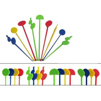 Bar Party Plastic Black Red Green Yellow 18cm 20cm Swizzle Sticks Premium Cocktail Stirrer for Coffee Tea Beverage Drinking - KKS Enterprises Co., Ltd. Hangzhou - China