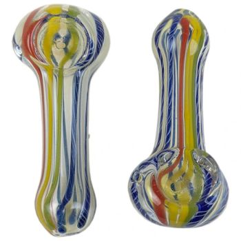 3.5" Silver Fumed Line Work Spoon Hand Pipe Glass Smoking Pipe Accessories - Yangzhou KOVIC Arts Co., Ltd. - China