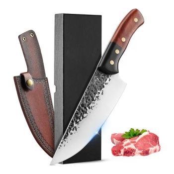 Ds-413RES 7 Inch Handmade Knife High-Carbon Clad Steel Super Butcher Cutting Boning Knife with Wenge Wooden for Kitchen Chef - Chongqing Deng's Yaohe Knifeware Co., Ltd. - China