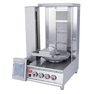 Stainless Meat Slicer BBQ Middle East Griddle Grills Chicken Rotisserie Gas Doner Robot Automatic Cutting Shawarma Kebab Machine - Guangzhou Tianyin Industrial Co., Ltd. - China