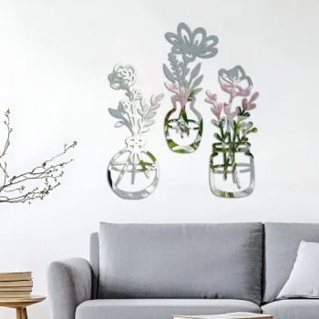 3D Hollow Vase Acrylic Mirror Wall Stickers Home Decor Type Mirror/Wall Material Acrylic HS Code 3926909090 Model NO. - Ningbo Tyj Industry and Trade Co., Ltd - China