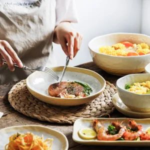 Round Japanese Dinnerware Home Restaurant Dinner Wedding Plate Set - GENOL CERAMICS CO.,LTD - China
