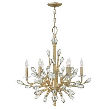 Fredrick Ramond Eve 26in 6-Light Chandelier Champagne Gold from Gadgets LLC Fredrick Ramond Eve 26in 6-Light Chandelier Champagne Gold - Gadgets LLC - United States