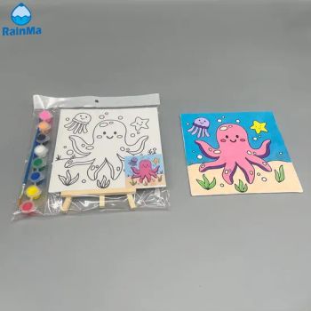 20*20cm Kids DIY Cartoon Octopus Painting Paint by Numbers Set with 8colors - Ningbo Rainma Stationery Co., Limited. - China
