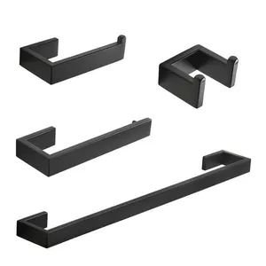 Sanitary Ware Suite Bathroom Matt Black Rack Ring 4-Piece Bathhardware Set - Shengze Industry Limited - China